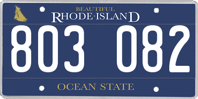 RI license plate 803082