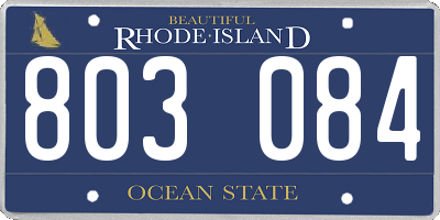 RI license plate 803084