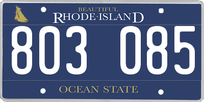 RI license plate 803085