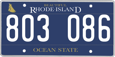 RI license plate 803086