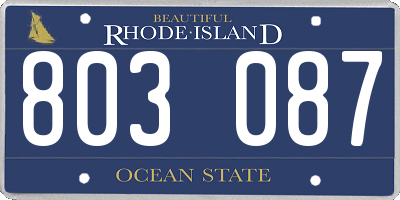 RI license plate 803087