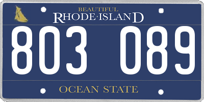 RI license plate 803089
