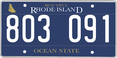 RI license plate 803091