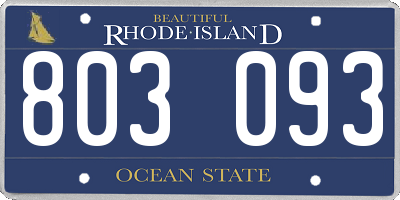 RI license plate 803093