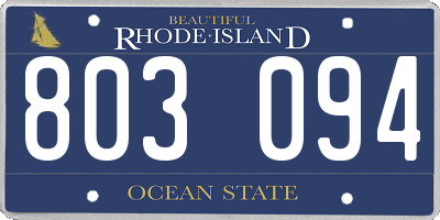 RI license plate 803094