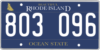 RI license plate 803096