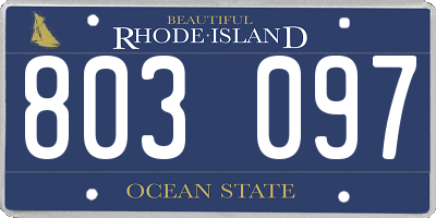 RI license plate 803097