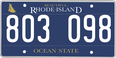 RI license plate 803098