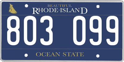 RI license plate 803099