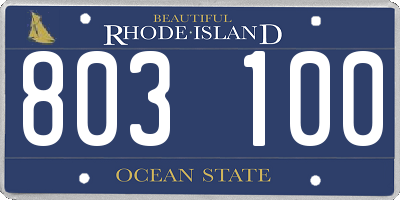 RI license plate 803100