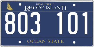 RI license plate 803101