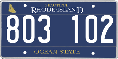 RI license plate 803102