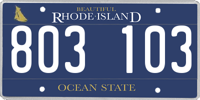 RI license plate 803103