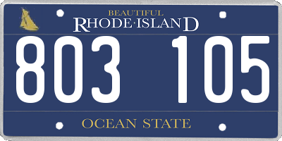 RI license plate 803105