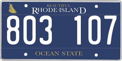 RI license plate 803107