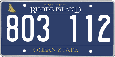 RI license plate 803112