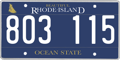 RI license plate 803115