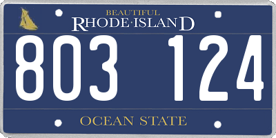 RI license plate 803124