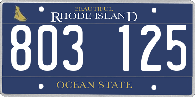 RI license plate 803125