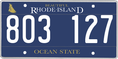 RI license plate 803127
