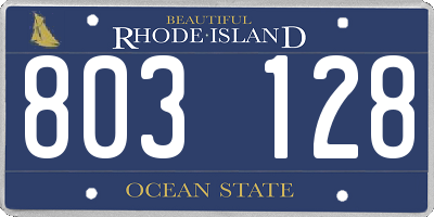 RI license plate 803128