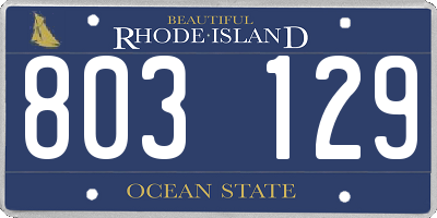 RI license plate 803129