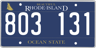 RI license plate 803131