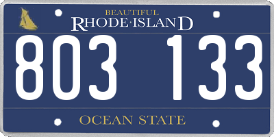 RI license plate 803133