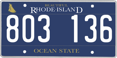 RI license plate 803136