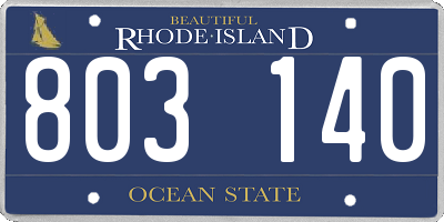 RI license plate 803140