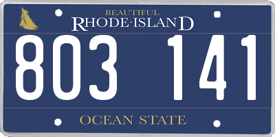 RI license plate 803141