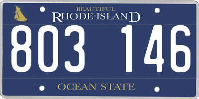 RI license plate 803146