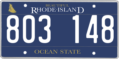 RI license plate 803148