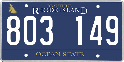 RI license plate 803149