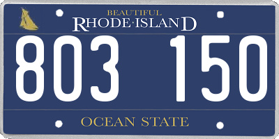 RI license plate 803150