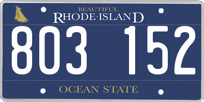 RI license plate 803152