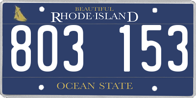 RI license plate 803153