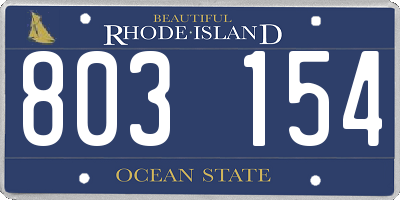 RI license plate 803154