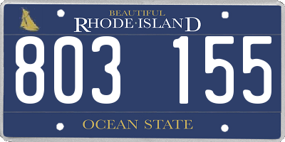 RI license plate 803155