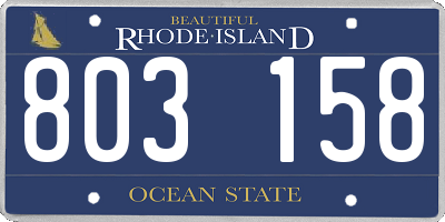 RI license plate 803158