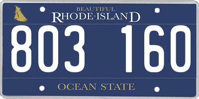RI license plate 803160