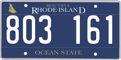 RI license plate 803161