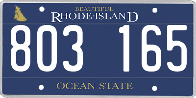 RI license plate 803165