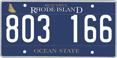 RI license plate 803166