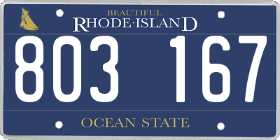 RI license plate 803167