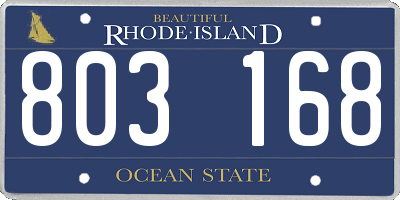 RI license plate 803168
