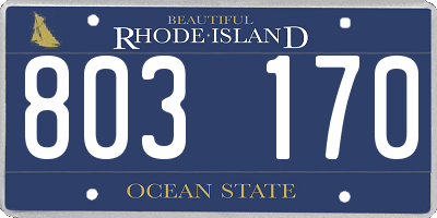 RI license plate 803170