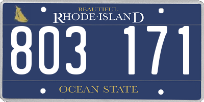 RI license plate 803171