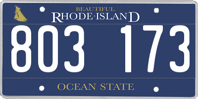 RI license plate 803173