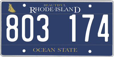 RI license plate 803174